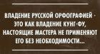 Прикрепленное изображение: Владение русской орфографией - это как владение кунг-фу, истиные мастера не применяют его без необходимости.jpg