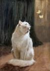 Прикрепленное изображение: White Cat and Two Brimstone Butterflies - Arthur Heyer.jpg