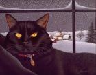 Прикрепленное изображение: Black Cat on a Snowy Day, Lowell Herrero.jpg